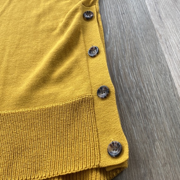 Tahari Mustard Sweater with Button Detailing - Picture 5 of 7